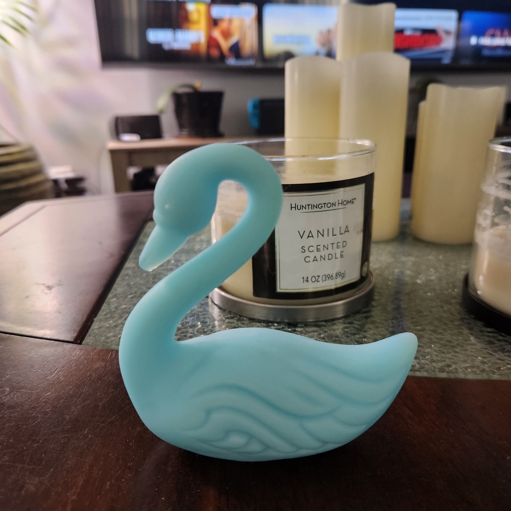 Vintage Blue Milk Glass Fenton Swan